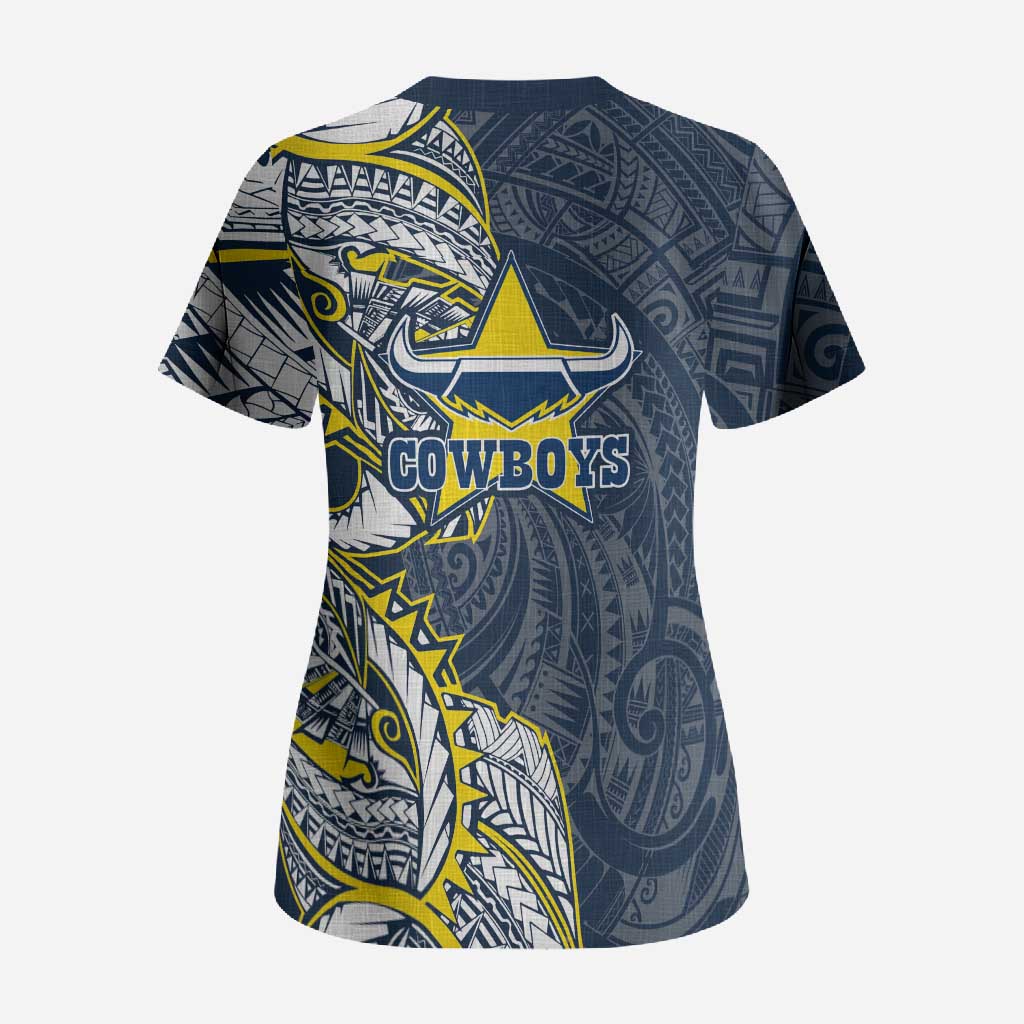 North Queensland Cowboys Scrub Top Polynesian Tribal Tattoo Pacific Sport Art