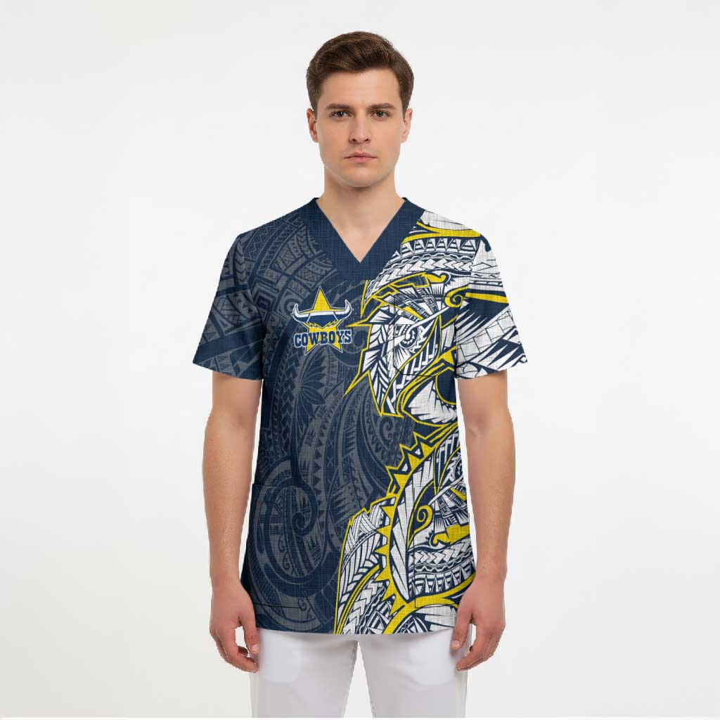 North Queensland Cowboys Scrub Top Polynesian Tribal Tattoo Pacific Sport Art