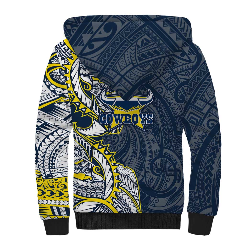 North Queensland Cowboys Sherpa Hoodie Polynesian Tribal Tattoo Pacific Sport Art