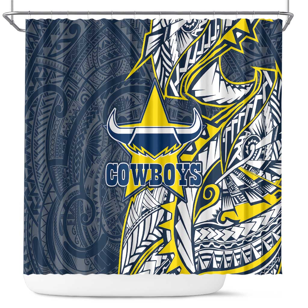 North Queensland Cowboys Shower Curtain Polynesian Tribal Tattoo Pacific Sport Art