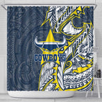 North Queensland Cowboys Shower Curtain Polynesian Tribal Tattoo Pacific Sport Art