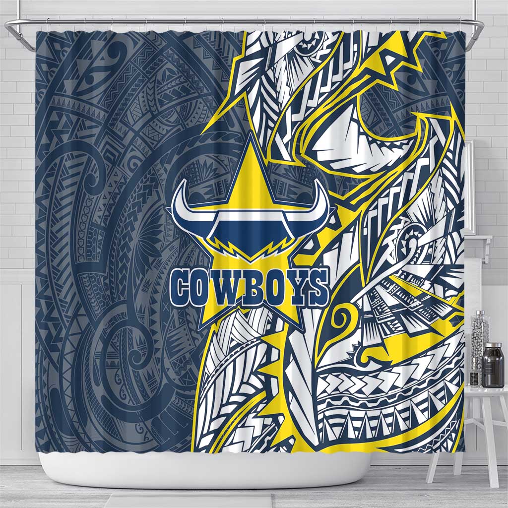 North Queensland Cowboys Shower Curtain Polynesian Tribal Tattoo Pacific Sport Art