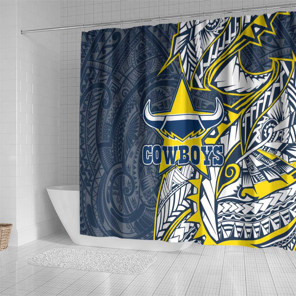 North Queensland Cowboys Shower Curtain Polynesian Tribal Tattoo Pacific Sport Art