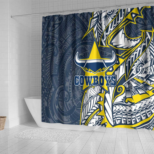 North Queensland Cowboys Shower Curtain Polynesian Tribal Tattoo Pacific Sport Art