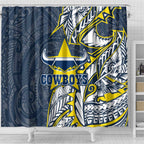 North Queensland Cowboys Shower Curtain Polynesian Tribal Tattoo Pacific Sport Art