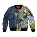 North Queensland Cowboys Sleeve Zip Bomber Jacket Polynesian Tribal Tattoo Pacific Sport Art