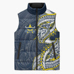 North Queensland Cowboys Sleeveless Puffer Jacket Polynesian Tribal Tattoo Pacific Sport Art