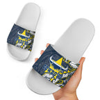 North Queensland Cowboys Slide Sandals Polynesian Tribal Tattoo Pacific Sport Art