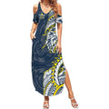 North Queensland Cowboys Summer Maxi Dress Polynesian Tribal Tattoo Pacific Sport Art