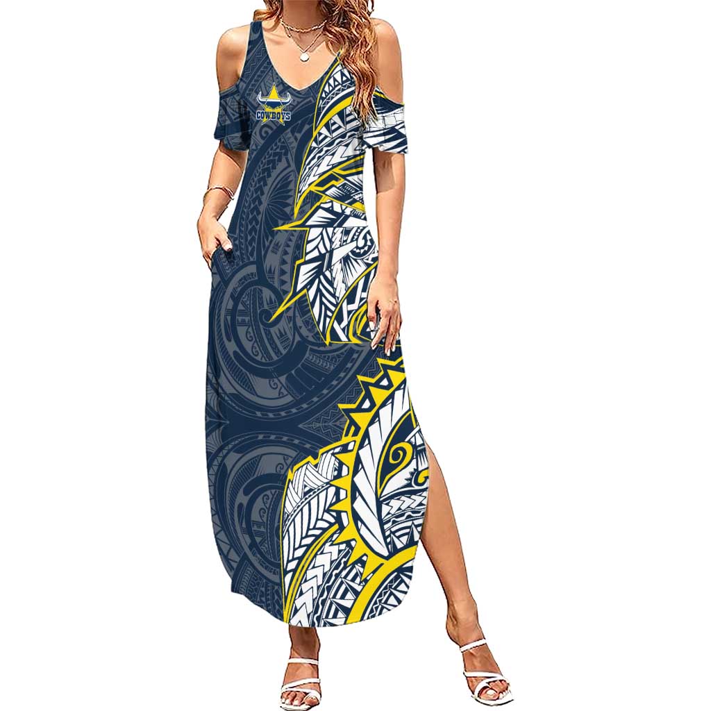 North Queensland Cowboys Summer Maxi Dress Polynesian Tribal Tattoo Pacific Sport Art