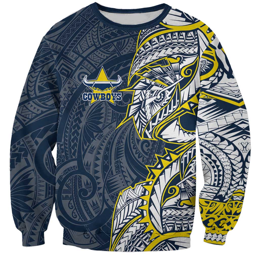 North Queensland Cowboys Sweatshirt Polynesian Tribal Tattoo Pacific Sport Art