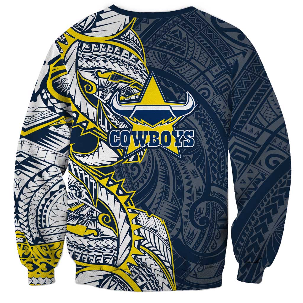 North Queensland Cowboys Sweatshirt Polynesian Tribal Tattoo Pacific Sport Art