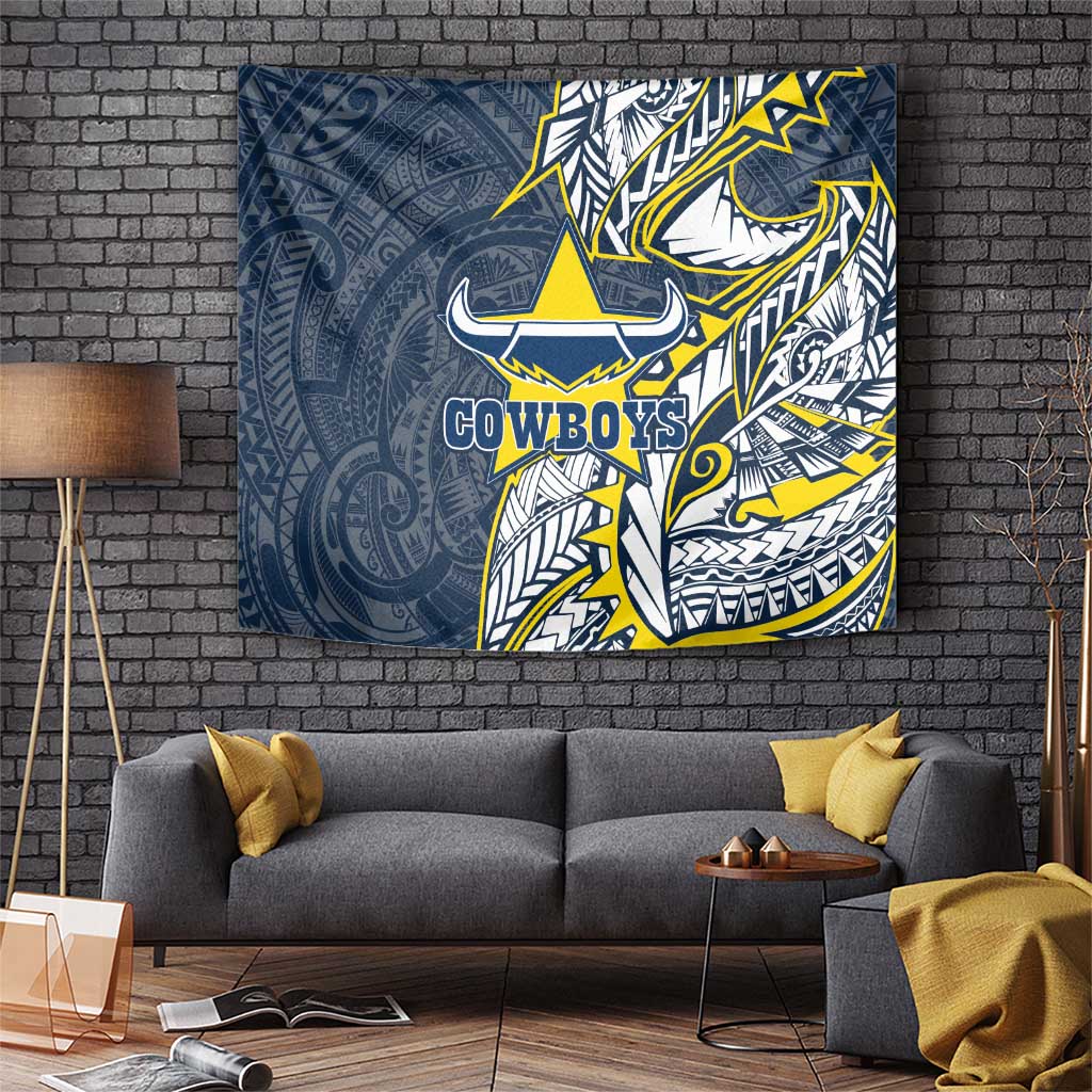 North Queensland Cowboys Tapestry Polynesian Tribal Tattoo Pacific Sport Art