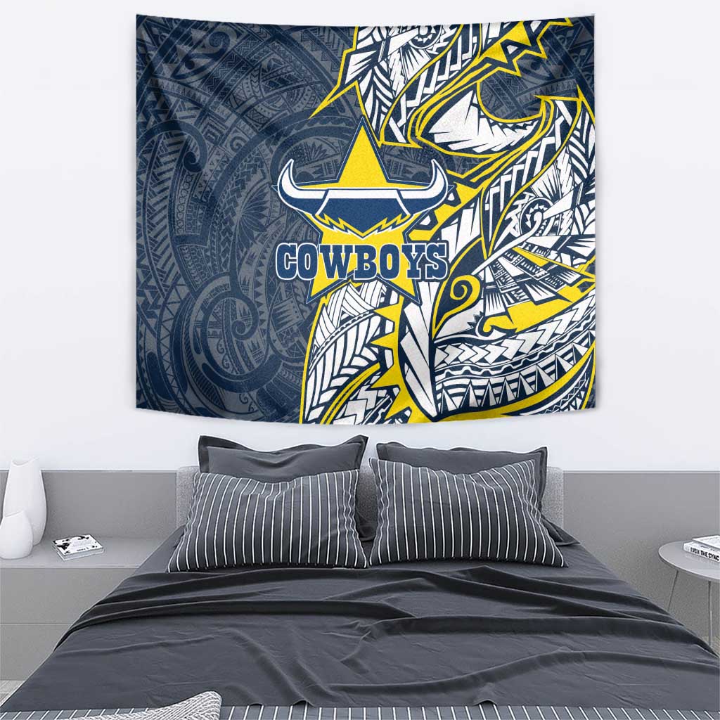 North Queensland Cowboys Tapestry Polynesian Tribal Tattoo Pacific Sport Art