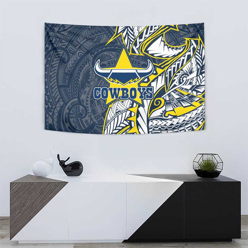 North Queensland Cowboys Tapestry Polynesian Tribal Tattoo Pacific Sport Art