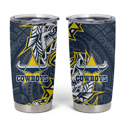 North Queensland Cowboys Tumbler Cup Polynesian Tribal Tattoo Pacific Sport Art