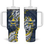 North Queensland Cowboys Tumbler With Handle Polynesian Tribal Tattoo Pacific Sport Art