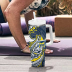 North Queensland Cowboys Tumbler With Handle Polynesian Tribal Tattoo Pacific Sport Art