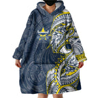 North Queensland Cowboys Wearable Blanket Hoodie Polynesian Tribal Tattoo Pacific Sport Art
