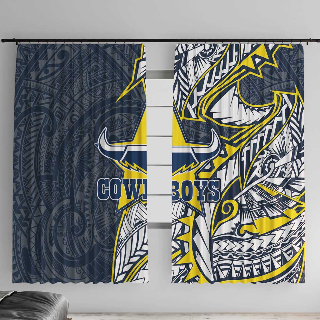 North Queensland Cowboys Window Curtain Polynesian Tribal Tattoo Pacific Sport Art