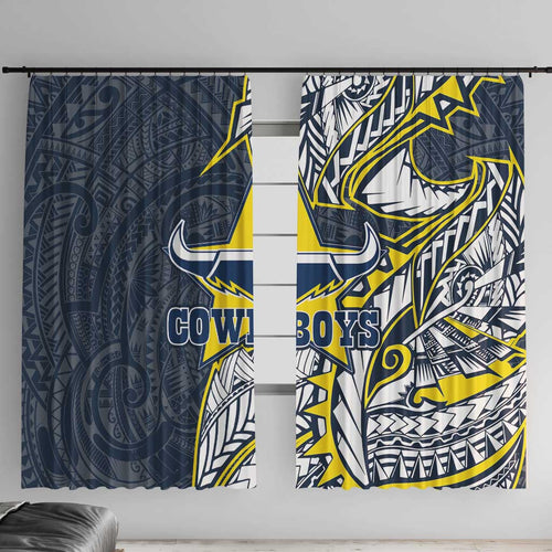North Queensland Cowboys Window Curtain Polynesian Tribal Tattoo Pacific Sport Art