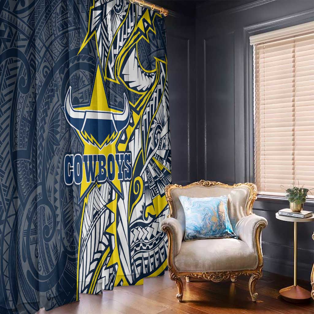 North Queensland Cowboys Window Curtain Polynesian Tribal Tattoo Pacific Sport Art