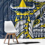 North Queensland Cowboys Window Curtain Polynesian Tribal Tattoo Pacific Sport Art