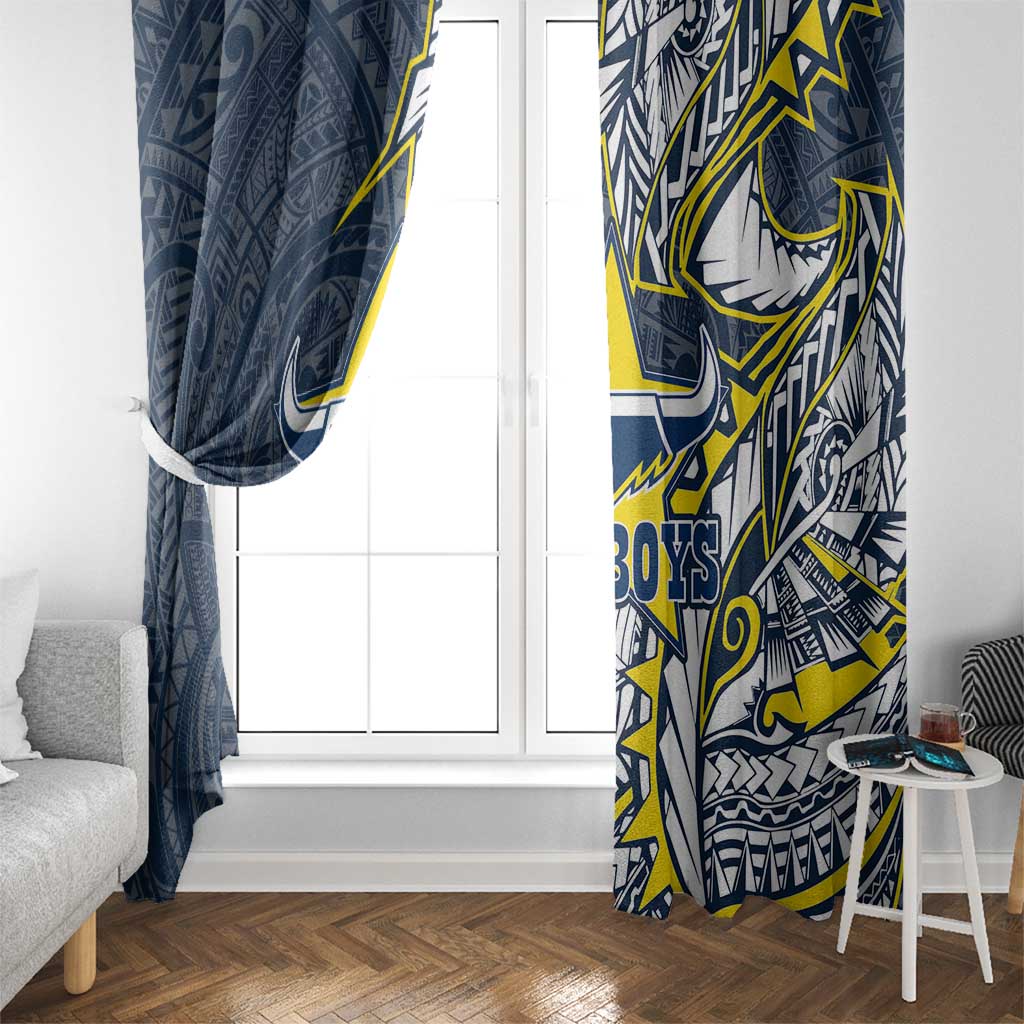 North Queensland Cowboys Window Curtain Polynesian Tribal Tattoo Pacific Sport Art