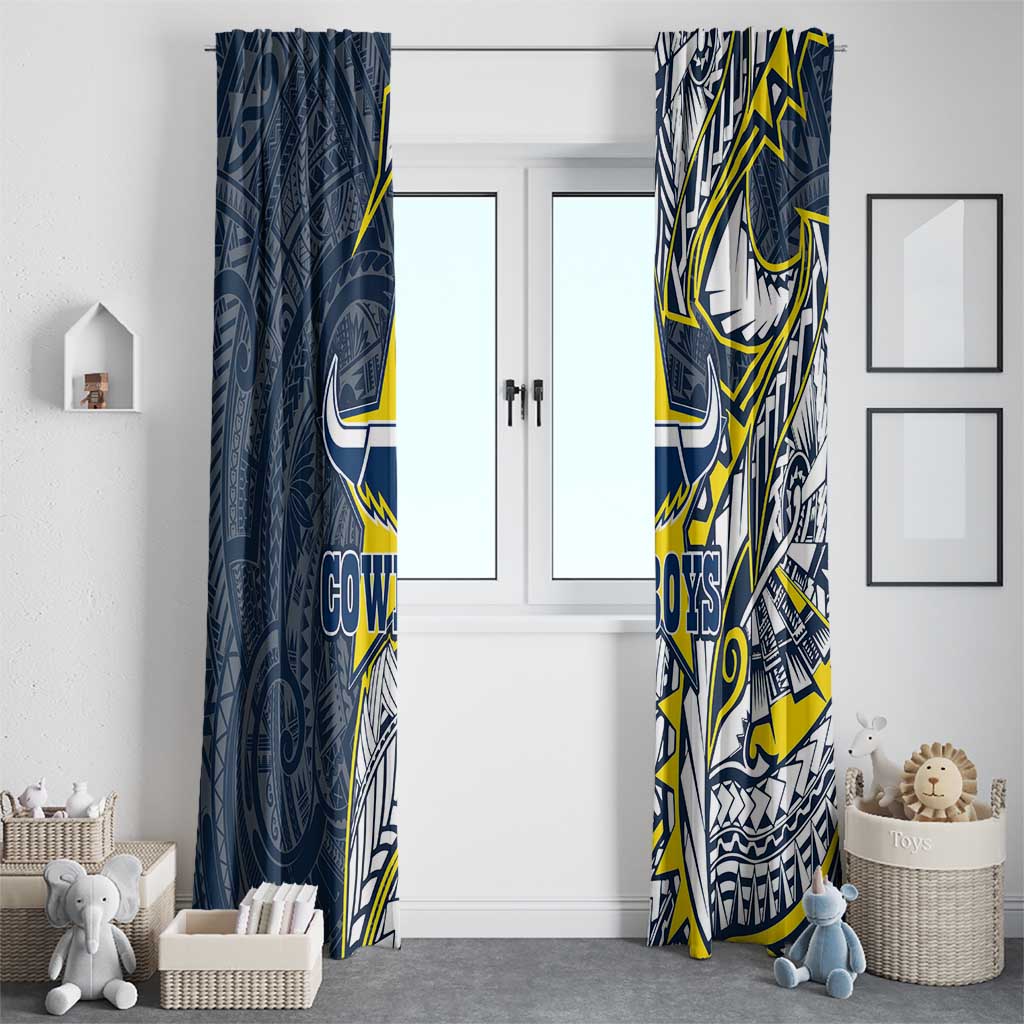 North Queensland Cowboys Window Curtain Polynesian Tribal Tattoo Pacific Sport Art