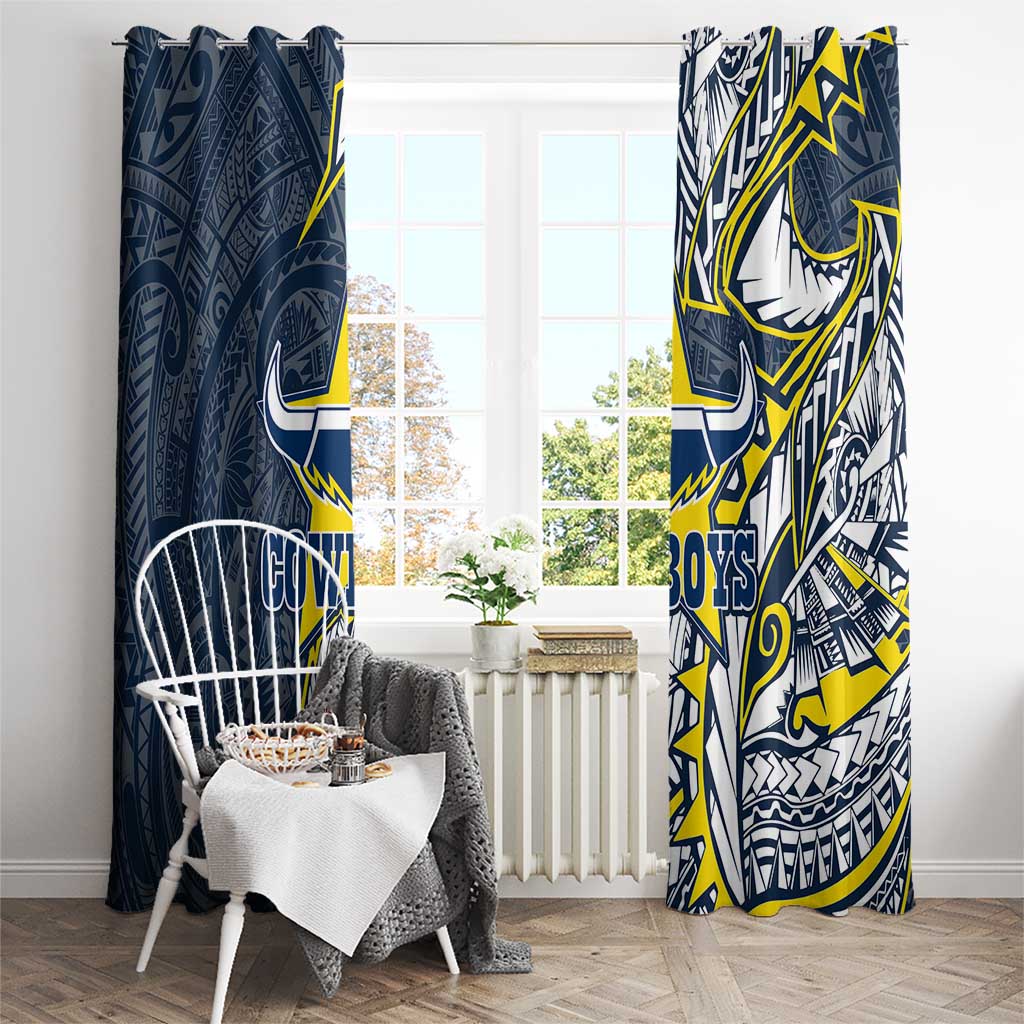 North Queensland Cowboys Window Curtain Polynesian Tribal Tattoo Pacific Sport Art