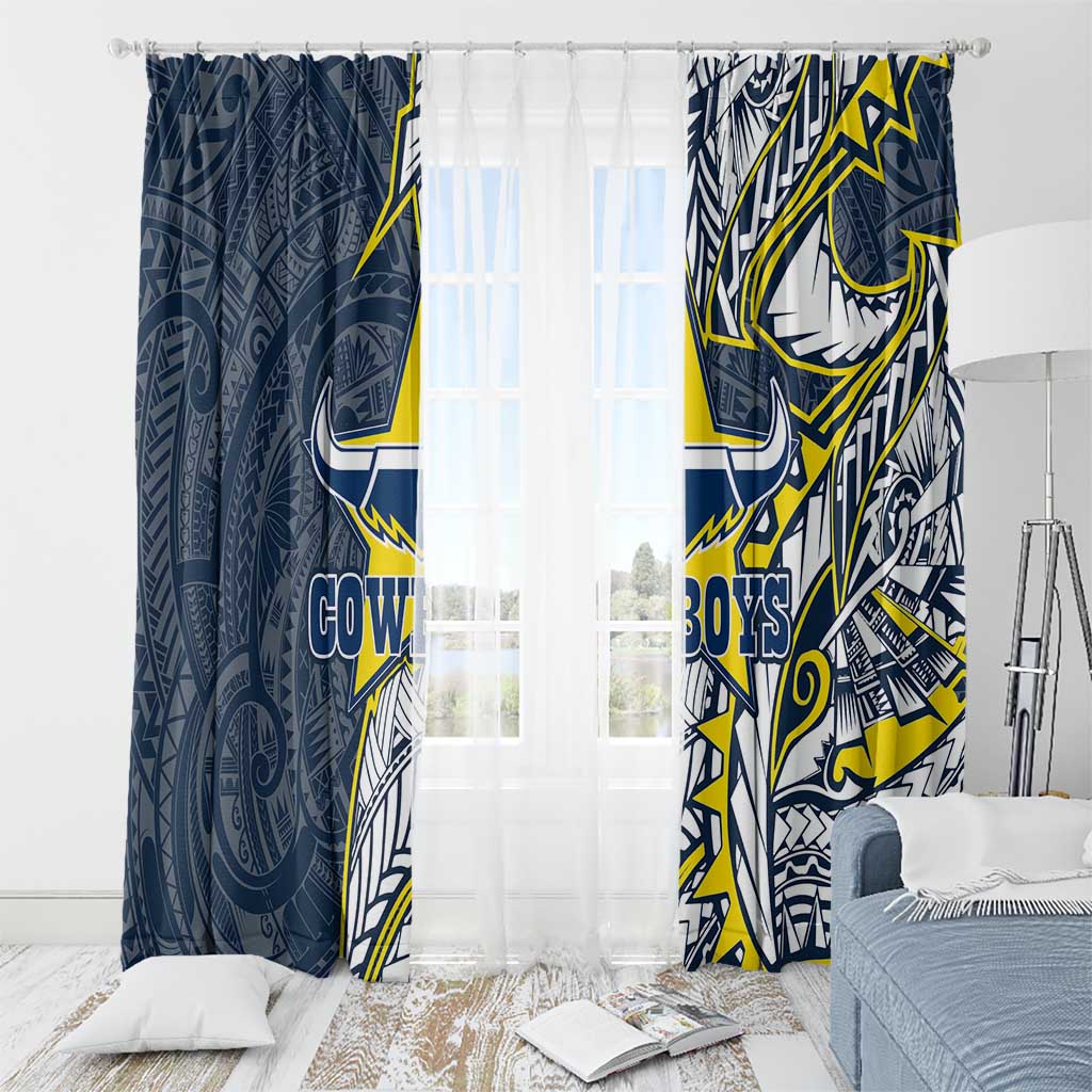 North Queensland Cowboys Window Curtain Polynesian Tribal Tattoo Pacific Sport Art