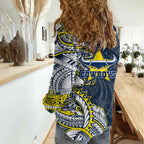 North Queensland Cowboys Women Casual Shirt Polynesian Tribal Tattoo Pacific Sport Art