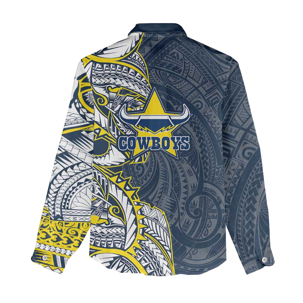 North Queensland Cowboys Women Casual Shirt Polynesian Tribal Tattoo Pacific Sport Art