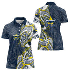 North Queensland Cowboys Women Polo Shirt Polynesian Tribal Tattoo Pacific Sport Art