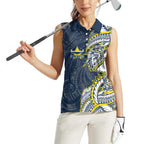 North Queensland Cowboys Women Sleeveless Polo Shirt Polynesian Tribal Tattoo Pacific Sport Art