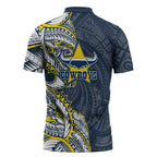 North Queensland Cowboys Zipper Polo Shirt Polynesian Tribal Tattoo Pacific Sport Art