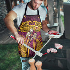 Brisbane Broncos Rugby Apron Polynesian Tribal Pattern Warrior Horse Maroon Gold Pattern