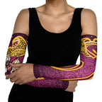 Brisbane Broncos Rugby Arm Sleeves Polynesian Tribal Pattern Warrior Horse Maroon Gold Pattern