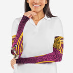 Brisbane Broncos Rugby Arm Sleeves Polynesian Tribal Pattern Warrior Horse Maroon Gold Pattern