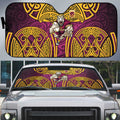 Brisbane Broncos Rugby Auto Sun Shade Polynesian Tribal Pattern Warrior Horse Maroon Gold Pattern