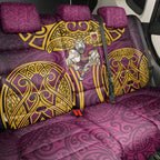 Brisbane Broncos Rugby Back Car Seat Cover Polynesian Tribal Pattern Warrior Horse Maroon Gold Pattern