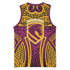 Brisbane Broncos Rugby Basketball Jersey Polynesian Tribal Pattern Warrior Horse Maroon Gold Pattern