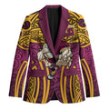 Brisbane Broncos Rugby Blazer Polynesian Tribal Pattern Warrior Horse Maroon Gold Pattern