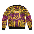 Brisbane Broncos Rugby Bomber Jacket Polynesian Tribal Pattern Warrior Horse Maroon Gold Pattern