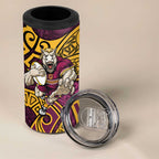 Brisbane Broncos Rugby 4 in 1 Can Cooler Tumbler Polynesian Tribal Pattern Warrior Horse Maroon Gold Pattern