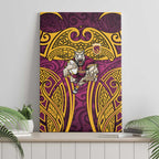 Brisbane Broncos Rugby Canvas Wall Art Polynesian Tribal Pattern Warrior Horse Maroon Gold Pattern