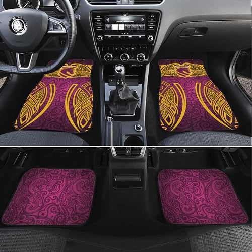 Brisbane Broncos Rugby Car Mats Polynesian Tribal Pattern Warrior Horse Maroon Gold Pattern