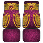 Brisbane Broncos Rugby Car Mats Polynesian Tribal Pattern Warrior Horse Maroon Gold Pattern