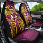 Brisbane Broncos Rugby Car Seat Cover Polynesian Tribal Pattern Warrior Horse Maroon Gold Pattern