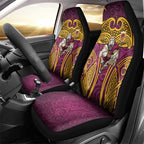 Brisbane Broncos Rugby Car Seat Cover Polynesian Tribal Pattern Warrior Horse Maroon Gold Pattern